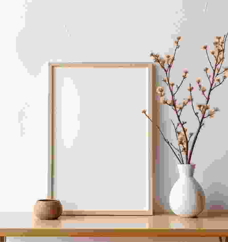 Wood Frame With Pots