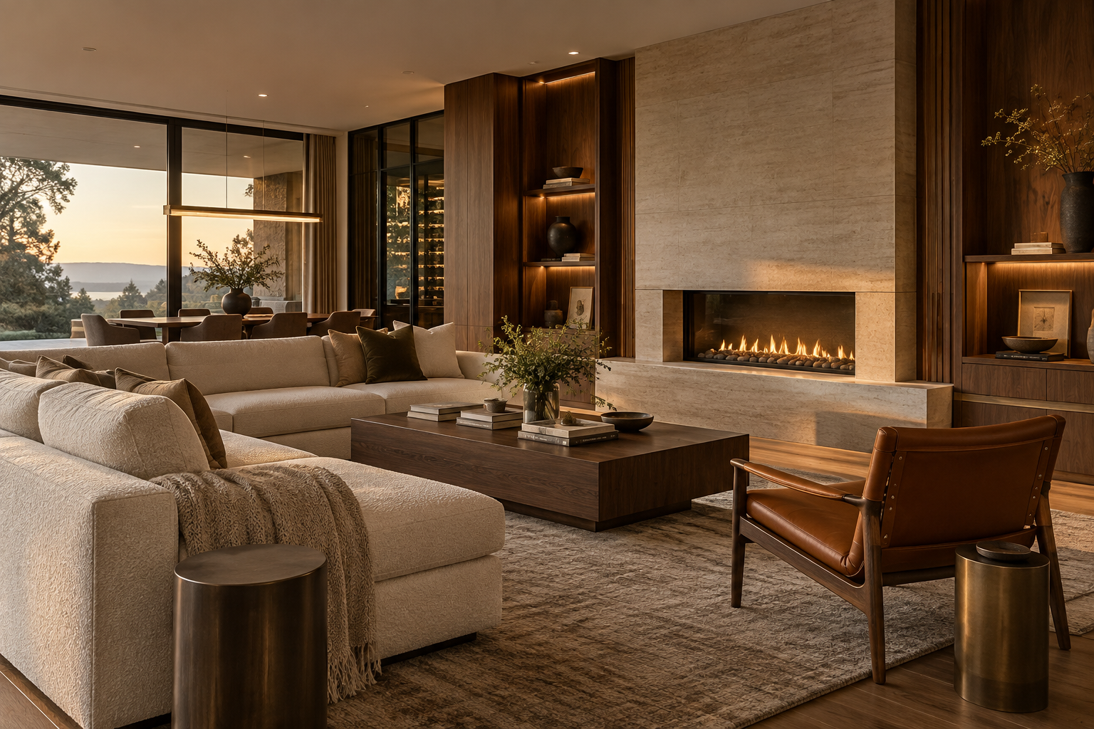 Conceptual visualization: a finished interior where material hierarchy supports warmth, durability and visual calm.